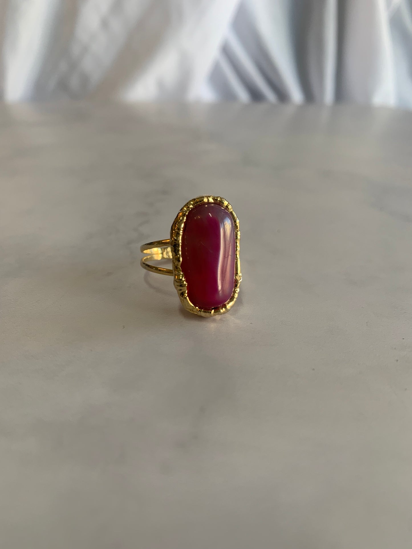 Anillo ágata rosa