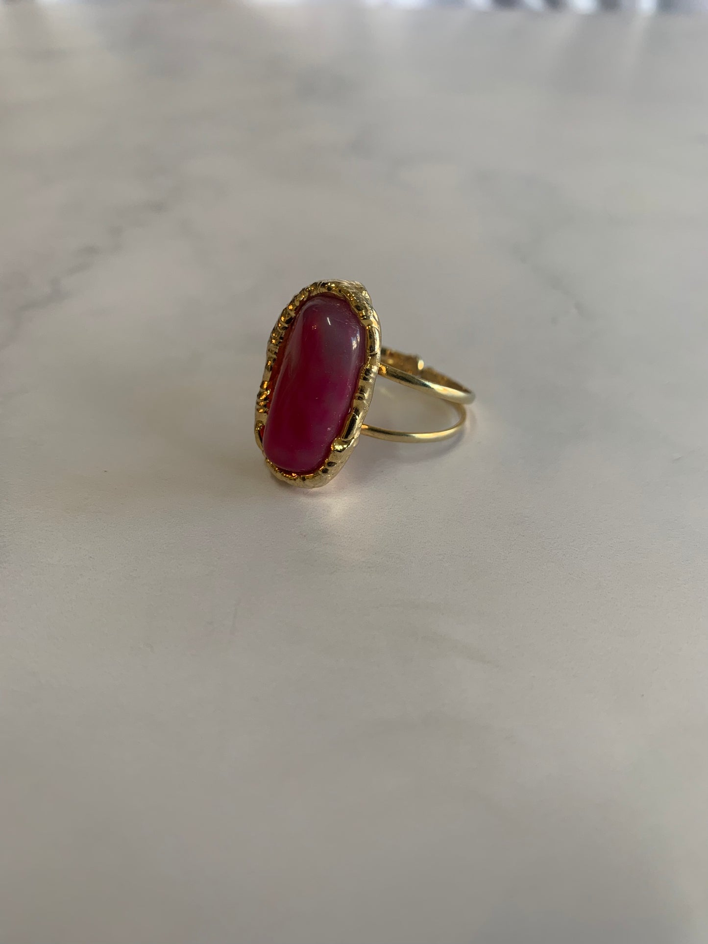 Anillo ágata rosa