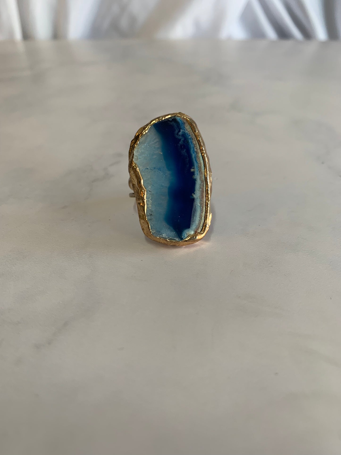 Anillo ágata azul