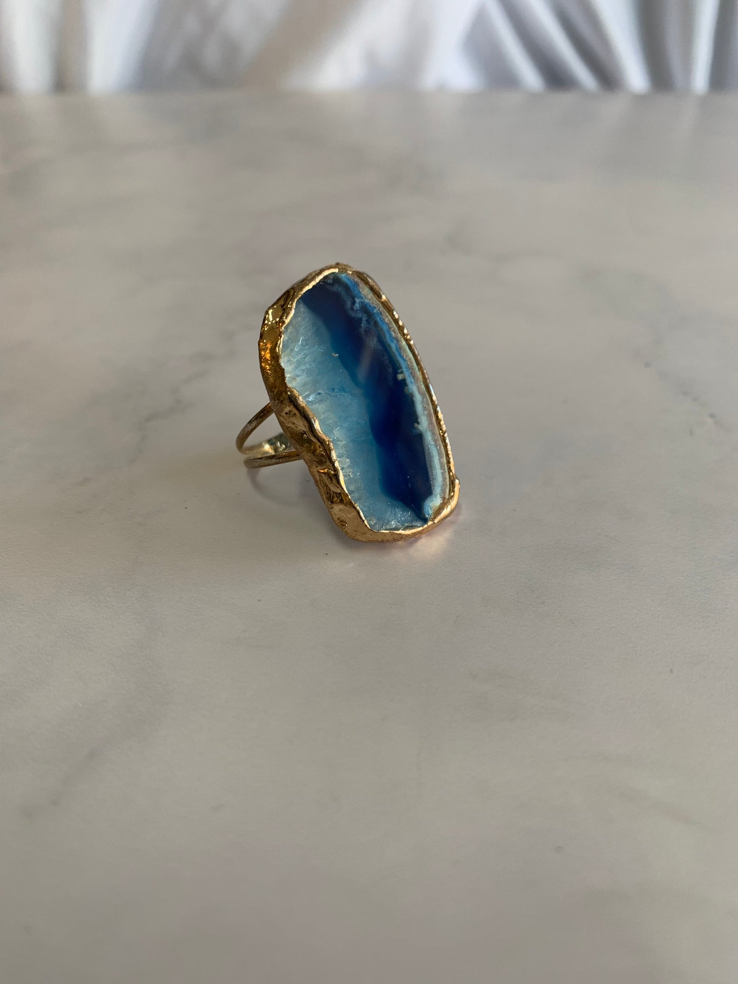 Anillo ágata azul