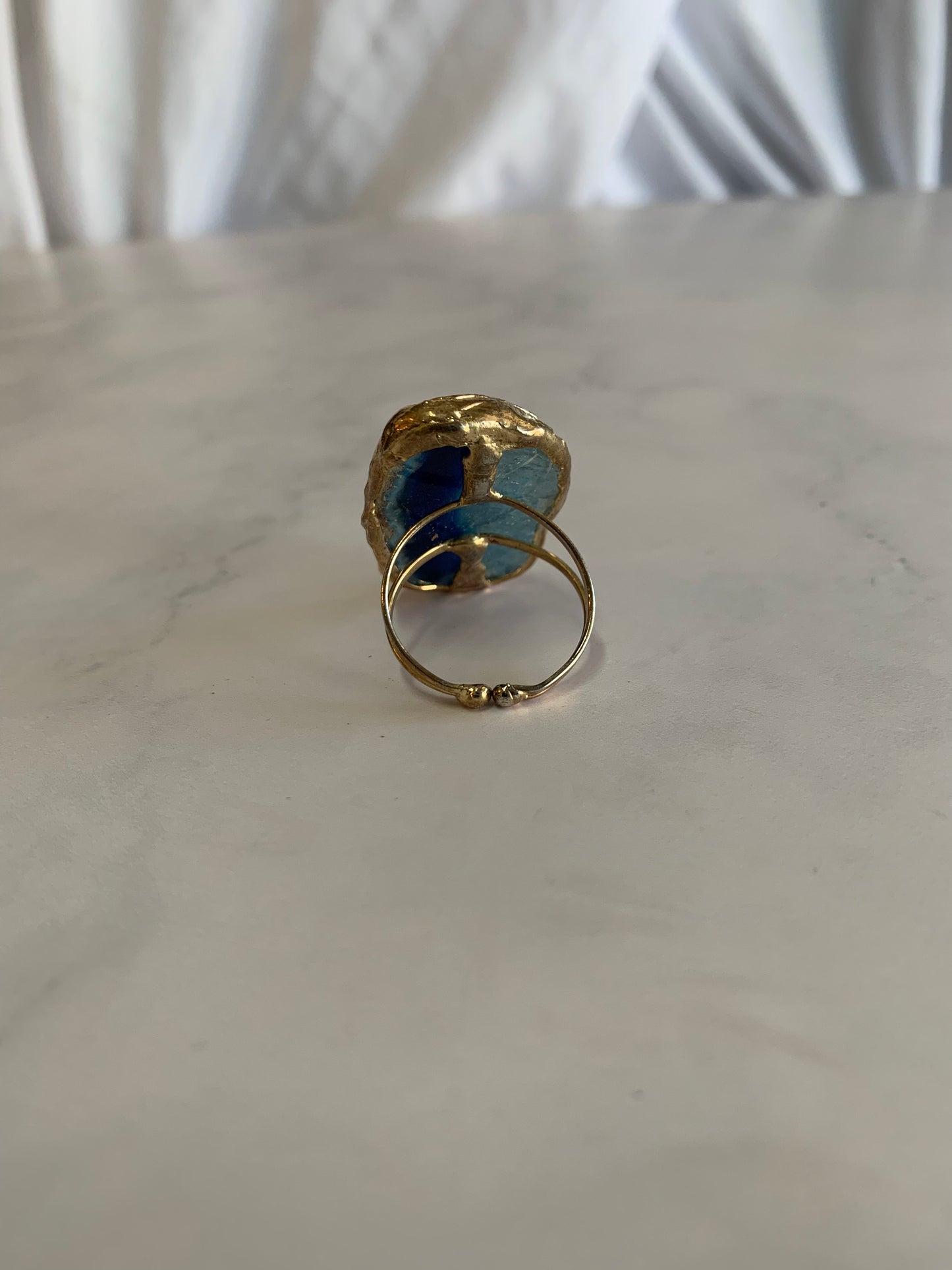 Anillo ágata azul