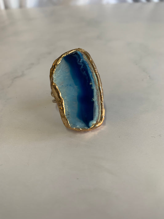 Anillo ágata azul